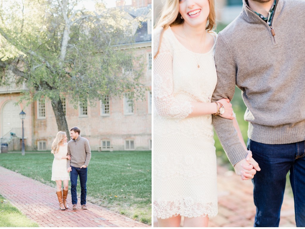 Colonial Williamsburg Engagement Session at William and Mary by Alisandra Photography