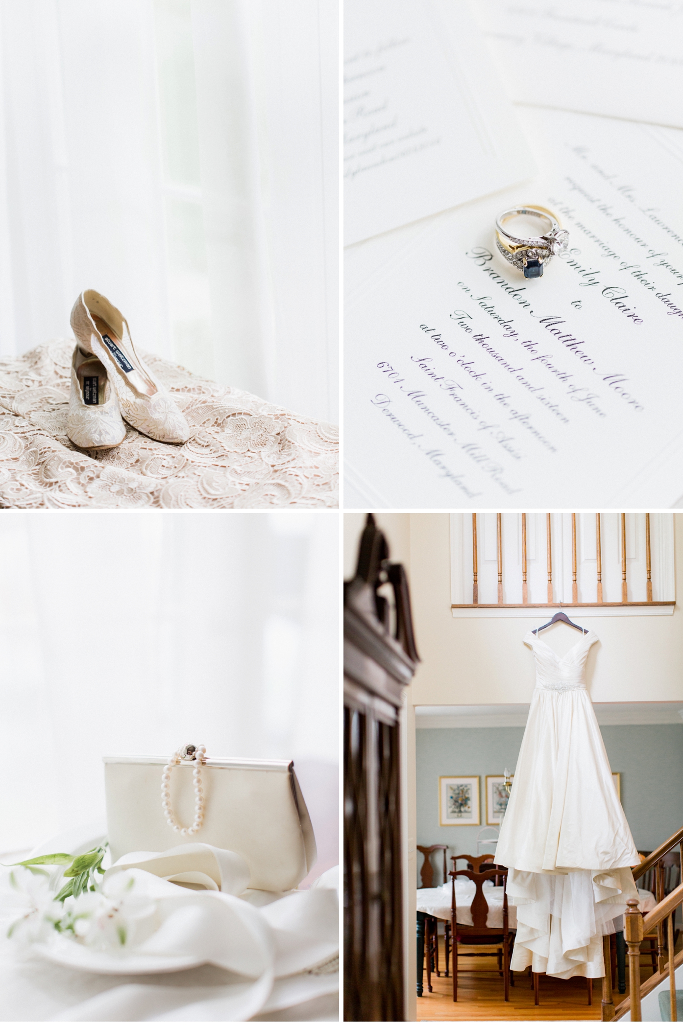The bride wore her mother's vintage Steward Weitzman shoes on her wedding day | Kentland Mansion Wedding