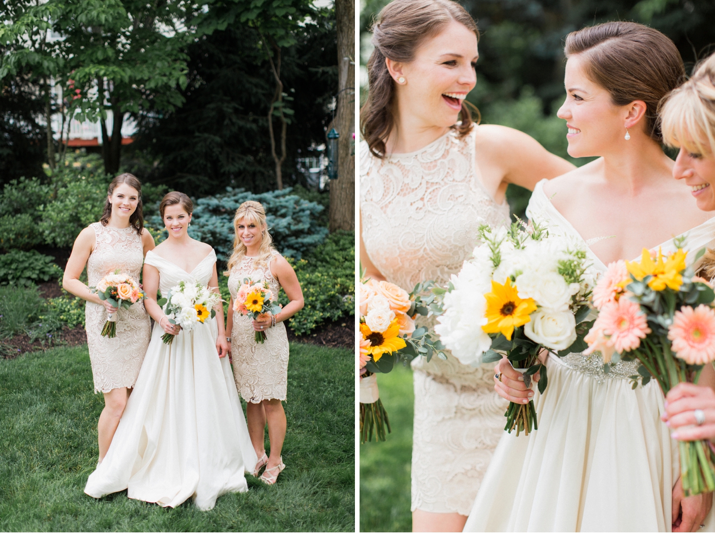 Sunflower in their bouquet to remember a loved one | Kentland Mansion Wedding by Alisandra Photography