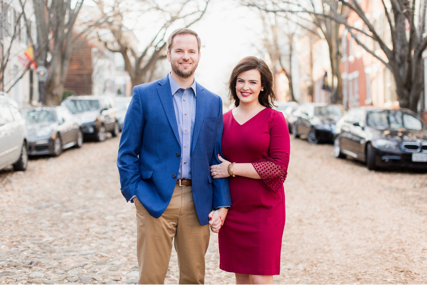 Wintery Old Town Alexandria Engagement Session by Alisandra Photography