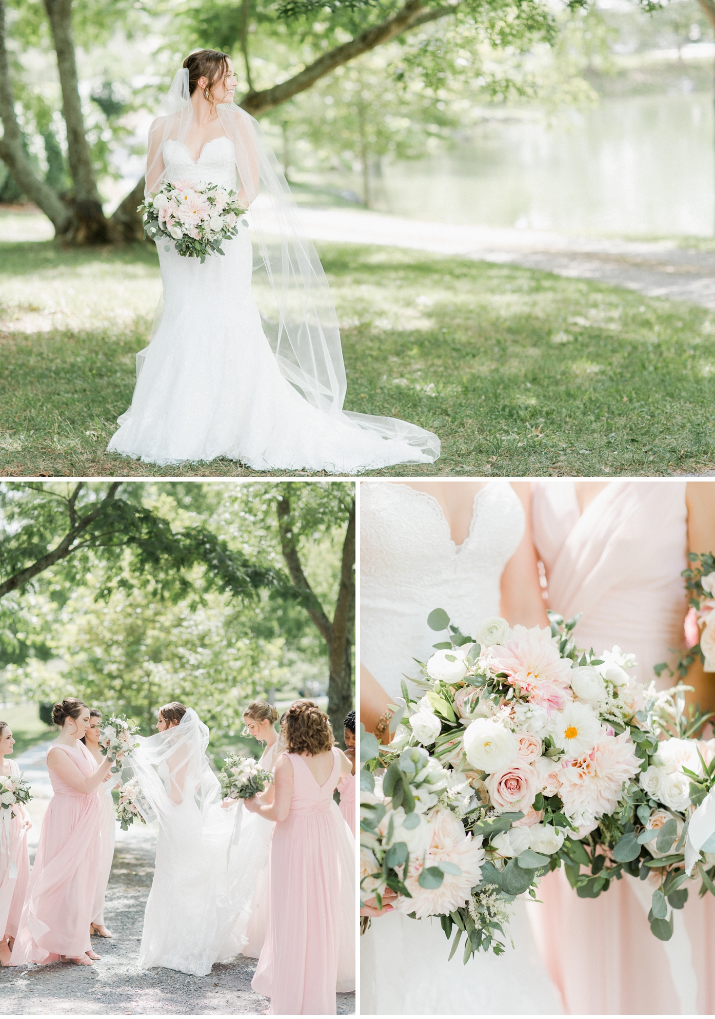 bouquets with dahlias by Alisandra Photography