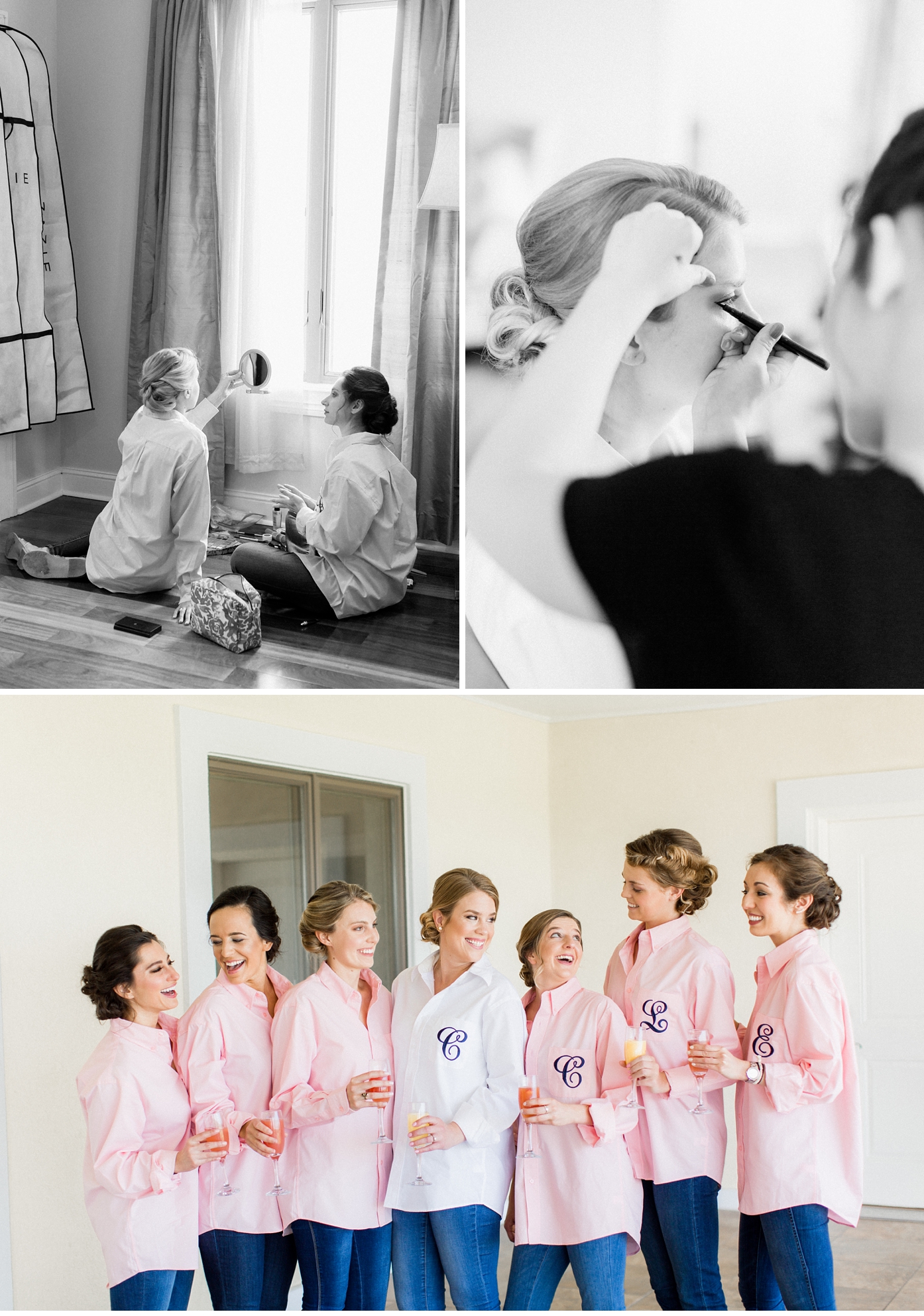 Bridesmaids Monogramed Shirts | CrossKeys Vineyard by Alisandra Photography