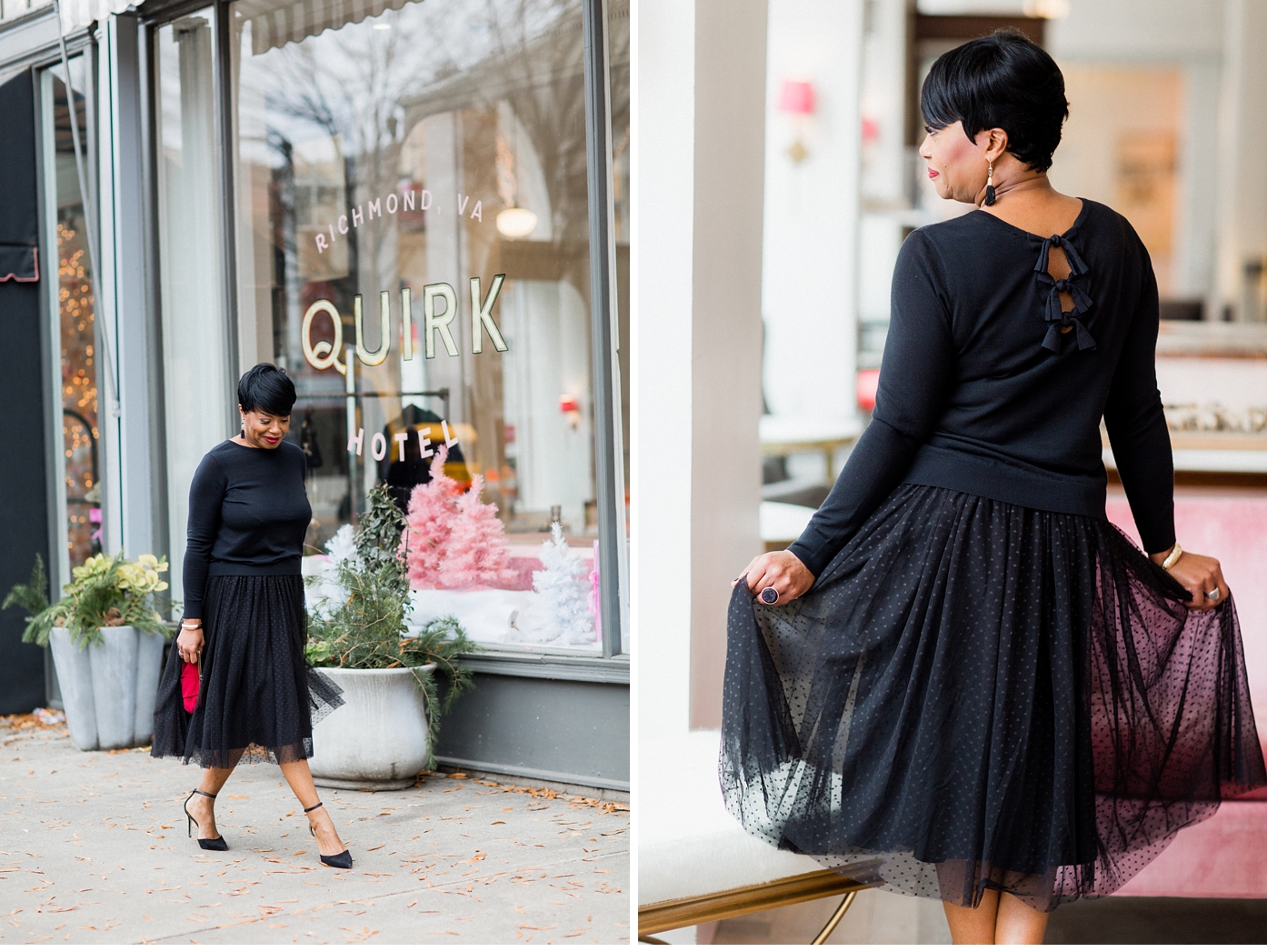 Black Tulle Skirt at Quirk Hotel | Richmond Fashion Blogger MedleyStyle by Alisandra Photography