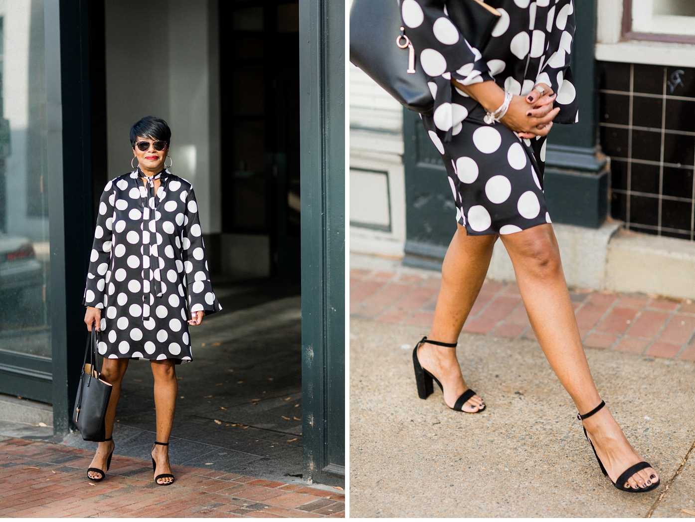 60's Vibes Black and White polka dot dress | Richmond Fashion Blogger MedleyStyle by Alisandra Photography