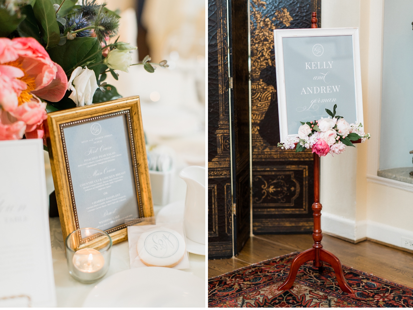 Custom Menu and Paper Design at Country Club of Virginia by Alisandra Photography
