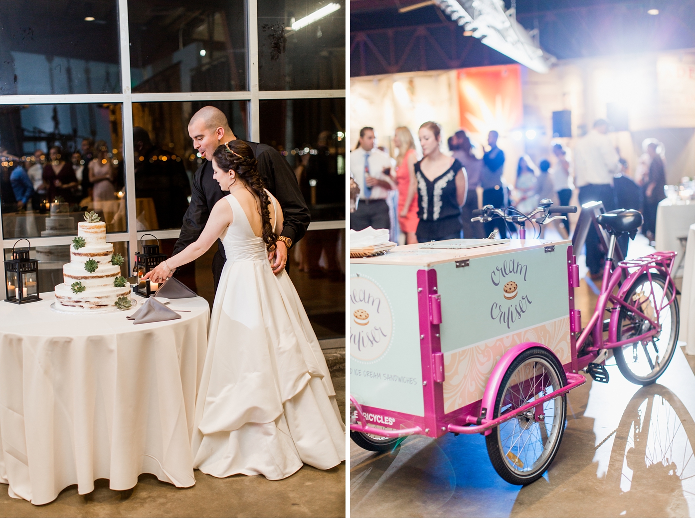 Ice Cream Bike at Wedding at Baltimore Museum of Industry by Alisandra Photography