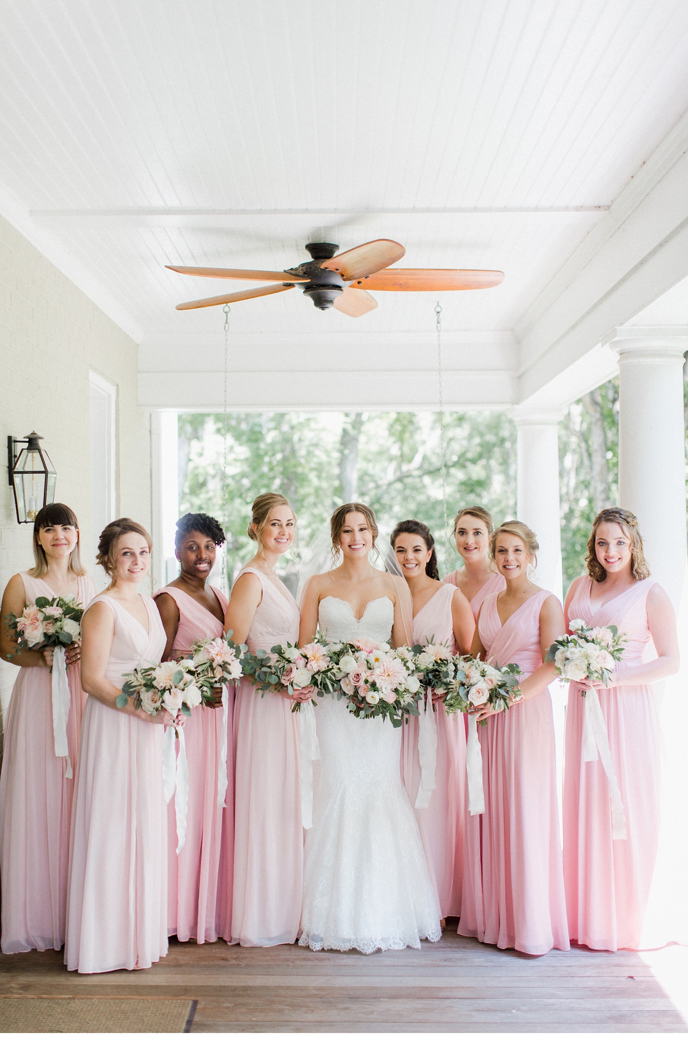 Blush bridesmaid dresses at Big Spring Farm Wedding by Alisandra Photography