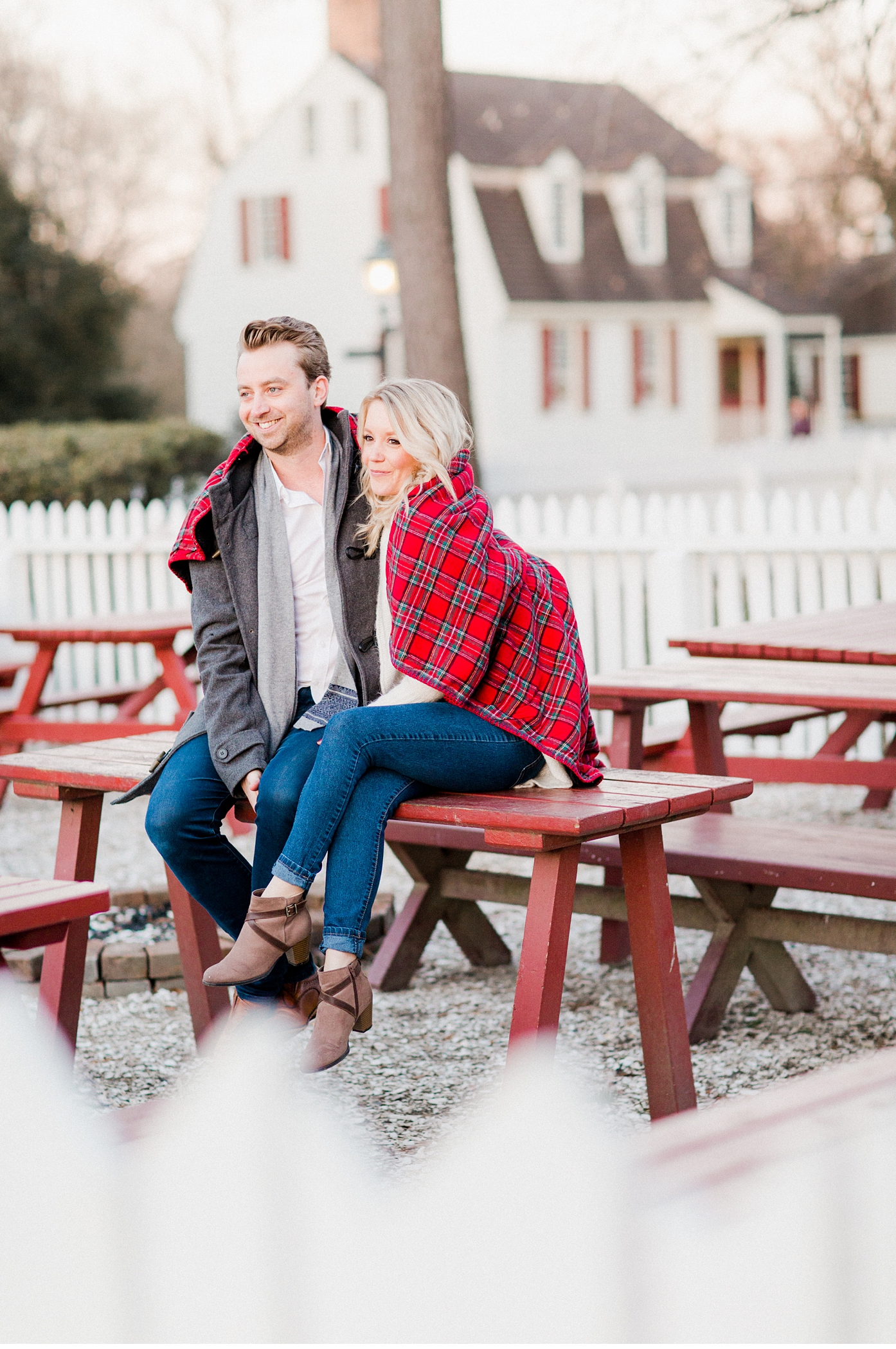 Cozy Winter Colonial Williamsburg Engagement Session by Alisandra Photography