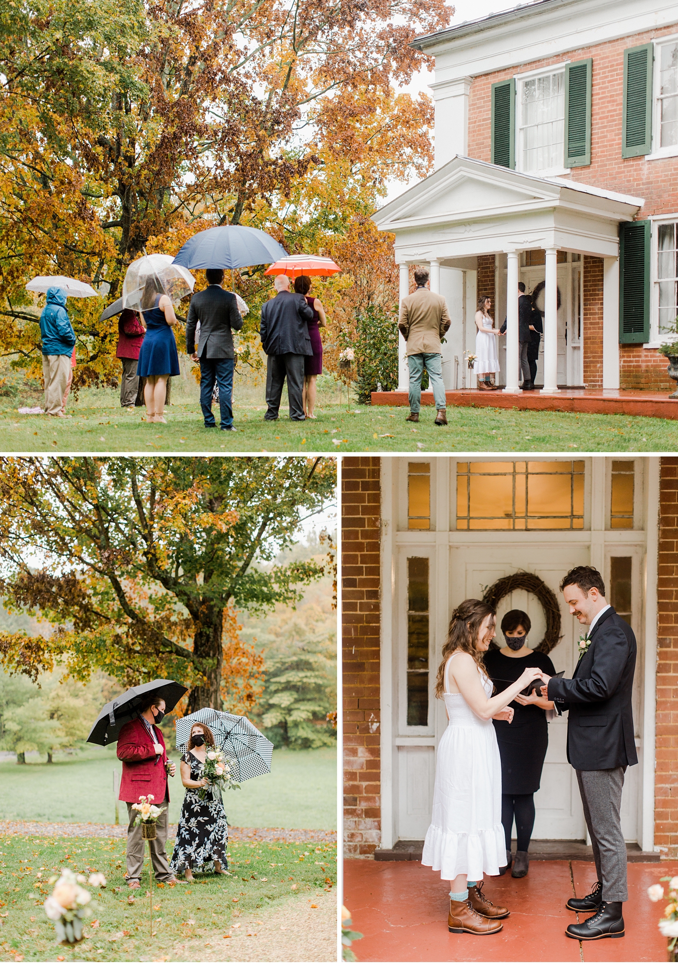 Intimate Outdoor Wedding Ceremony in Rain