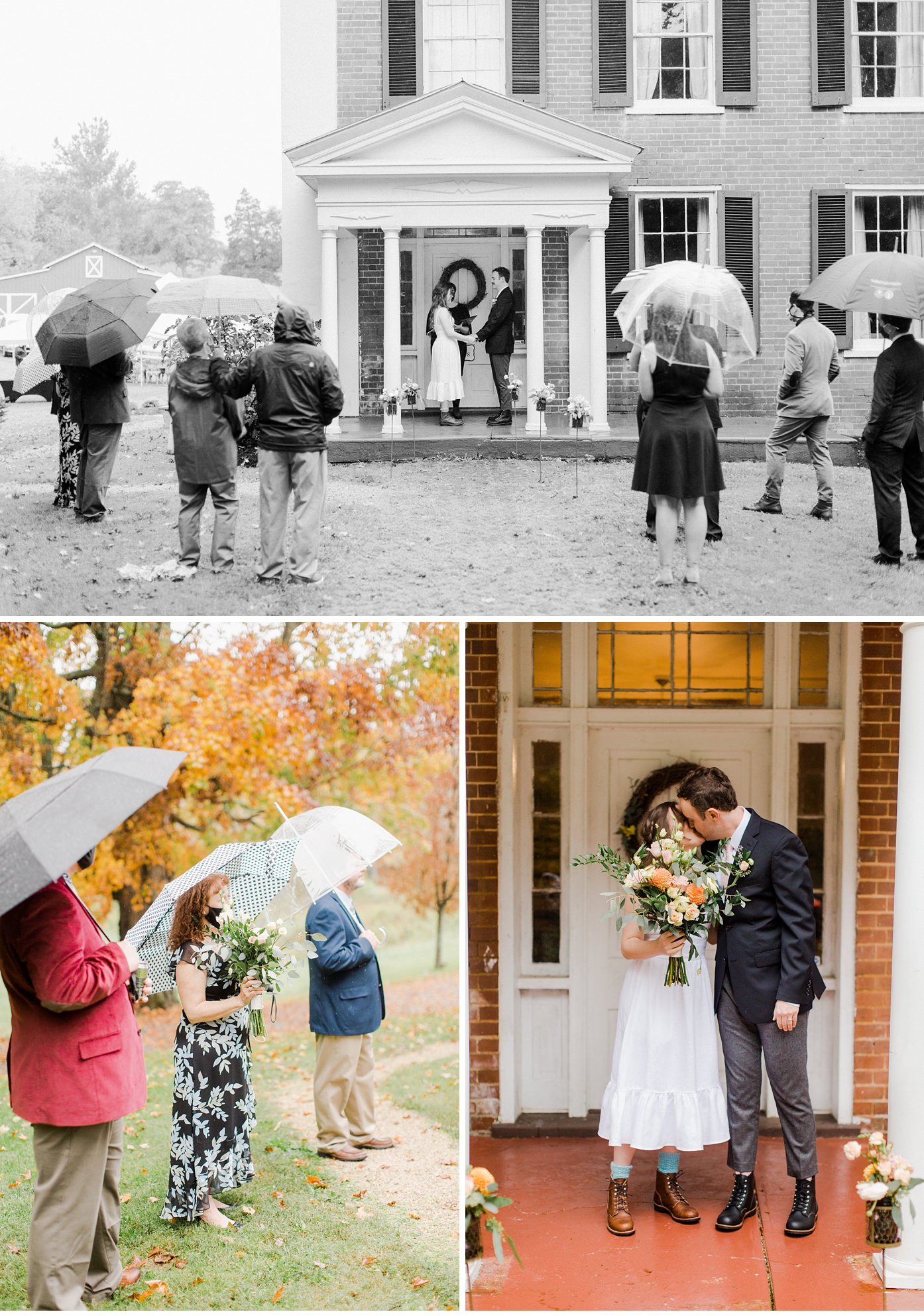 Intimate Outdoor Wedding Ceremony in Rain