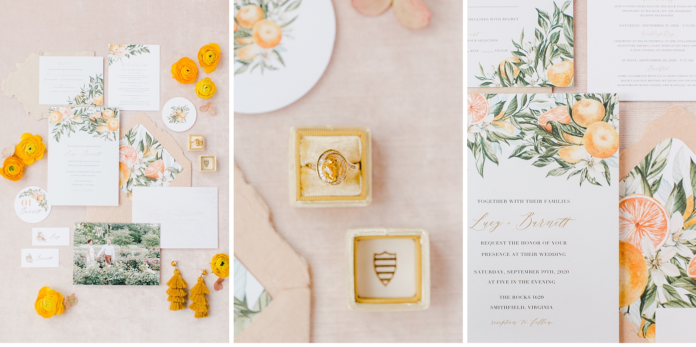 Citrus Inspired Wedding Invitations